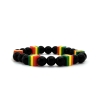 Pulsera jamaicana de cuentas y elástica multicolor, reggae
