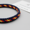 Pulsera de bandera de españa para hombre y mujer ajustable artesanal azul.