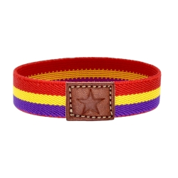 Pulsera bandera de la república. Segunda republica española, sin cierre y elástica para hombre y mujeres, medidas 18-20 cm.