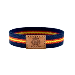 Pulsera elástica Policía Nacional para hombre y mujer, 18-20 cm