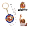 Llavero de escudo de España azul y bamdera