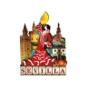 Imán de Nevera de Sevilla | Diseño: Madera, Azulejo o Plato Cerámico | Recuerdo con Giralda y Flamenca | Souvenir de Andalucía