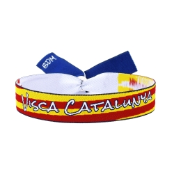 Pulsera bandera de Cataluña y Aragón, Catalunya de tela para hombre y mujer.