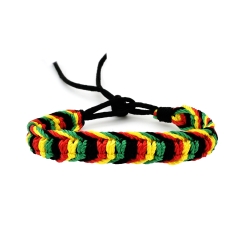 Pulsera Rasta de Hilo | Estilo Reggae Jamaica | Brazalete de la Amistad Ajustable | Accesorio Boho Hippie Unisex
