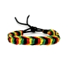 Pulsera Rasta de Hilo | Estilo Reggae Jamaica | Brazalete de la Amistad Ajustable | Accesorio Boho Hippie Unisex