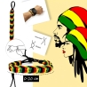 Pulsera Rasta de Hilo | Estilo Reggae Jamaica | Brazalete de la Amistad Ajustable | Accesorio Boho Hippie Unisex