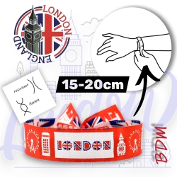 Pulsera de Londres | Diseño "London" Union Jack, Big Ben y Cabina Roja | Recuerdo Reino Unido | Souvenir British Ajustable