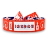 Pulsera de Londres | Diseño "London" Union Jack, Big Ben y Cabina Roja | Recuerdo Reino Unido | Souvenir British Ajustable