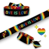 Pulsera de tela LGTBIQ+, Lesbianas, Gays, Transexuales, Bisexuales, Intersexuales y Queer.