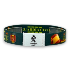 Pulsera Elástica Guardia Civil | Reversible con Bandera de España y Lema | Disponible 2 Tallas (15-17cm y 18-20cm)
