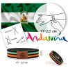 Pulsera de España y Andalucía o fútbol betis, elástica. Llavero y conjunto.