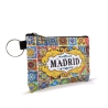 Monedero de Madrid | Puerta de alcala, oso, cibeles y flamenco español| Cartera con Cremallera y Anilla Llaves (12,5 x 8,5 cm)