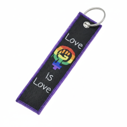 Llavero tela bordada LGTBIQ+, Lesbianas, Gays, Transexuales, Bisexuales, Intersexuales y Queer.