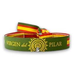 Pulsera de tela Virgen del Pilar, ajustable, dferentes modelos, Cinta colgante de la Medida de la Virgen del Pilar.