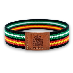 Pulsera y llavero a juego de tela con las banderas de España y Andalucía.