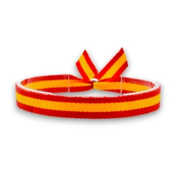 Pulsera de tela bandera de España con cierre ajustable, colgador de coche. Ancho 10 mm. Elegir cantidad