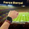 Pulsera y Llavero Azulgrana Barcelona y Futbol | Tela Elástica "I Love Barcelona" | 2 tallas | Pack o Individual | Hinchas Cules