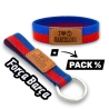 Pulsera y Llavero Azulgrana Barcelona y Futbol | Tela Elástica "I Love Barcelona" | 2 tallas | Pack o Individual | Hinchas Cules