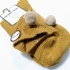Calcetín para mujer, 100% algodón, color marrón ocre con pompón marrón claro, talla 35-40